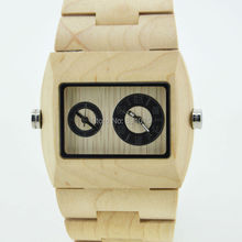 Nueva Eco Friendly salud resistente al agua Bewell madera de sándalo de madera reloj de hombre de pulsera sin Logo