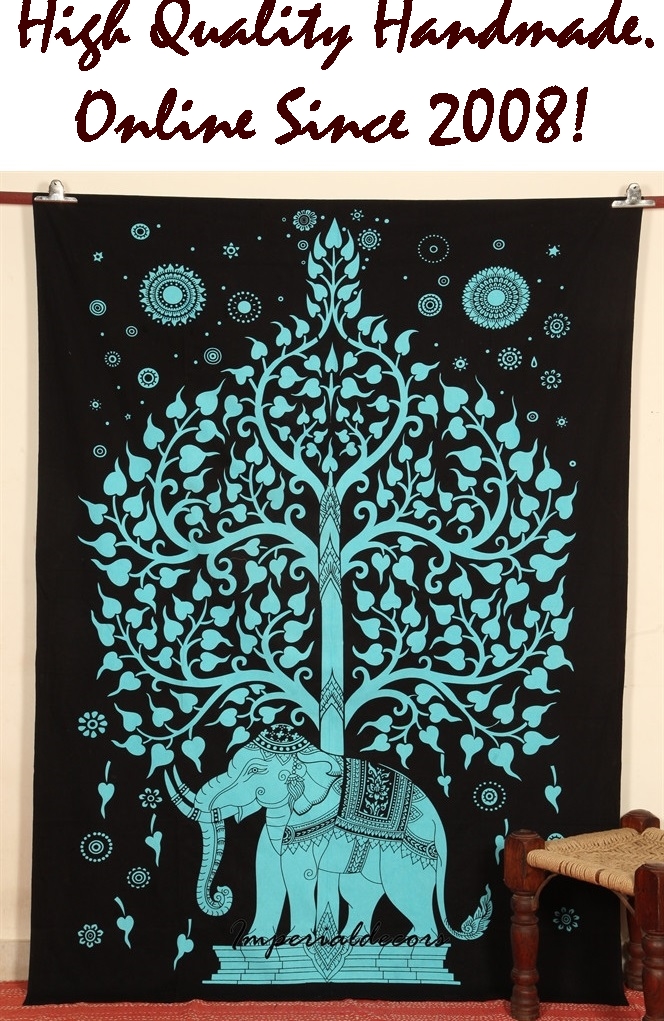 Indian Tree Of Life Psychedelic Tapestry Hippie Wall Hanging Bedsheet Throw Ethnic Art (TWIN SIZE, 100% PREMIUM QUALITY).