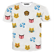 Hot fashion emoji t shirt hot style emoticons tshirt summer funny clothes men/boy top tees t-shirt clothing