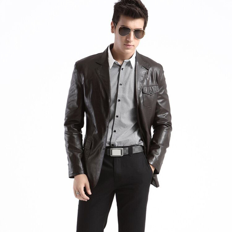 Leather Suit Jacket - Jacket