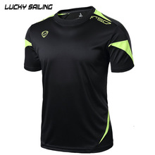 LUCKY SAILING Best thailand Quality Hot sale 2015 Running t shirt Quick Dry Casual T-Shirts Tees&Tops Slim Fit Sports Shirt