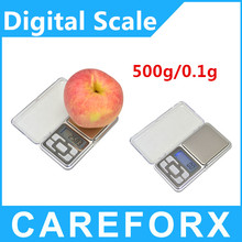 Wholesale-0.1g / 500 g pantalla LCD mini portable de la joyería escala electrónica digital con luz de fondo de bolsillo del envío gratis