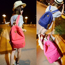 2014 New Canvas shoulder bag Korean female college wind leisure travel backpack Japanese Polka Dot schoolbag
