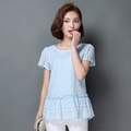 Women Blouse Summer Style New Fashion Tops Elegant Wild Lace Plus Size Loose Shirt Casual Sexy