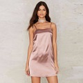 Satin slip dress sleeveless summer women short sun mini dress Silk like Sexy Vestidos