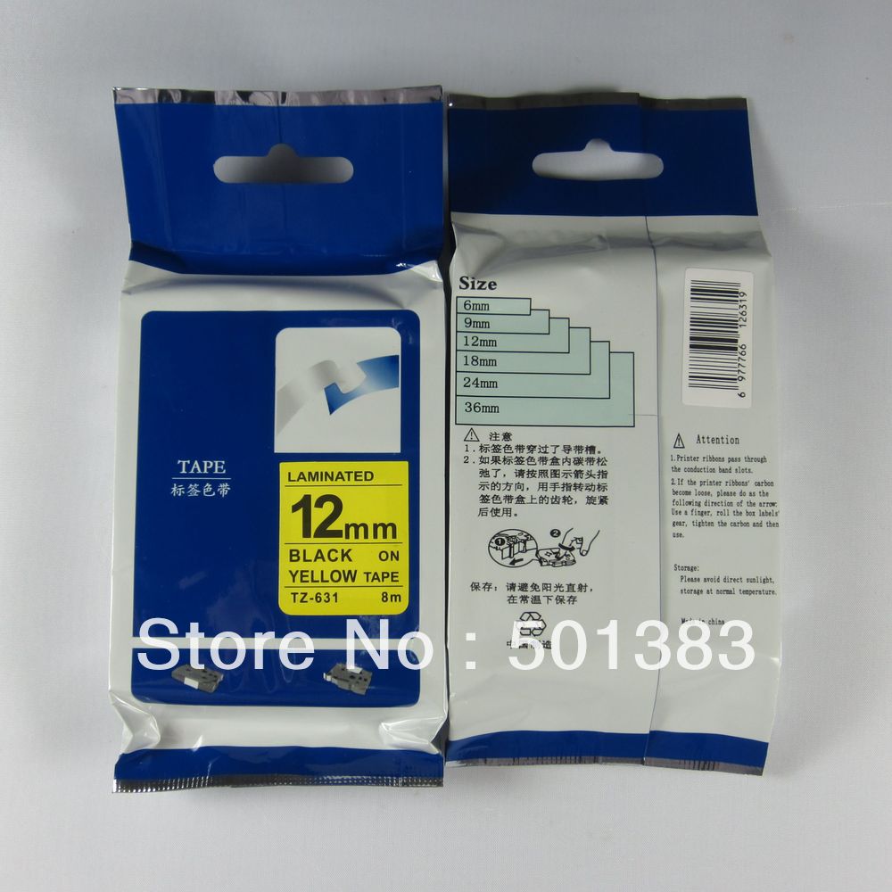 Здесь можно купить  12mm tape p touch black on yellow compatible TZ tape tz631  Компьютер & сеть