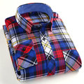 Summer Fashion Cotton Plaid Long Sleeve Shirts Vintage Style Men Casual Shirts Dress Men Shirt Camisa
