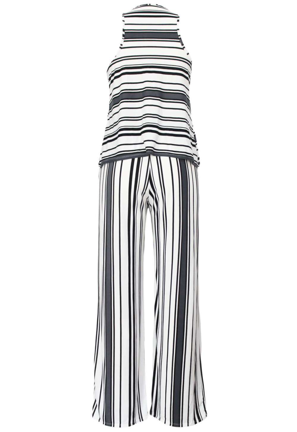 Black-White-Stripes-Casual-Pant-Set-LC60092-24749