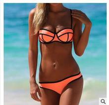 New 2014 Women Sexy Bikini With Rims Triangle Bra Neoprene Bikini Women s Hot Swimsuits Ladies