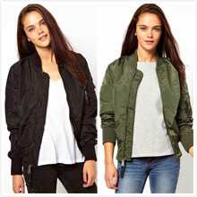 Casual Long Sleeve Basic Jacket Female Short Baseball Coat 2016 Spring Solid Women Bomber Zipper Jackets Short Thin Outwear