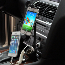 Universal Car Phone Charger Holder Mount Cigarette Lighter for Samsung Lenovo Smartphones With Dual USB Charger