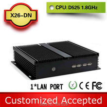 Fanless Design atom mini pc mini pc board industrial pc X26-DN D525 1.8G HZ support outdoor printer,projector