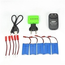 5 Pcs 3.7V 730mah Batteries and 1 Pcs Battery Charger X5A-B03(-16) for WLtoys V636 V686 V686G Q222G Drone parts