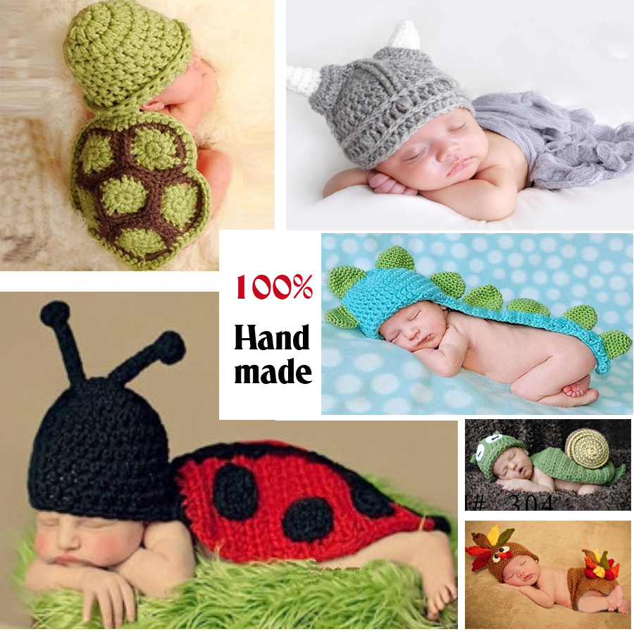 New 2015 Soft Newborn Crochet Outfits Baby Hat Bab...