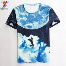 2016 summer style t shirt casual clothing short sleeve camisetas 3d t shirt Climb Moon printed T-shirts swag clothes