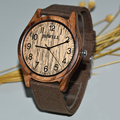 BEWELL Man Bamboo Wooden Watch New Year Gift Bangle Watch Outdoor Sport Watches Clock with Canvas