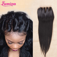 Brazilian Virgin Hair Closures Top Brazillian Straight Lace Closure Bleached Knots Clousure 3 Free Part Human Hair Closure Piece
