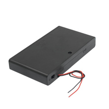 Two Wire Leads ON/OFF Switch Black 8 x 1.5V AA Battery Case Holder Enclosed Box