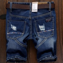 2016 New Summer Men Short Jeans Men’s Hole Shorts Men Summer Clothes New Fashion Brand Men’s Short Pants Knee Length jeans