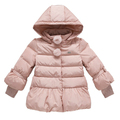 2016 Cold Winter Warm Thick Baby Child Girl Kids Hoody Long Outerwear Pink Duck Down Parkas