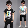 2016 New Spring Summer Boys Number 8 Sport Suit Children Short Sleeved Pants Sets Dress