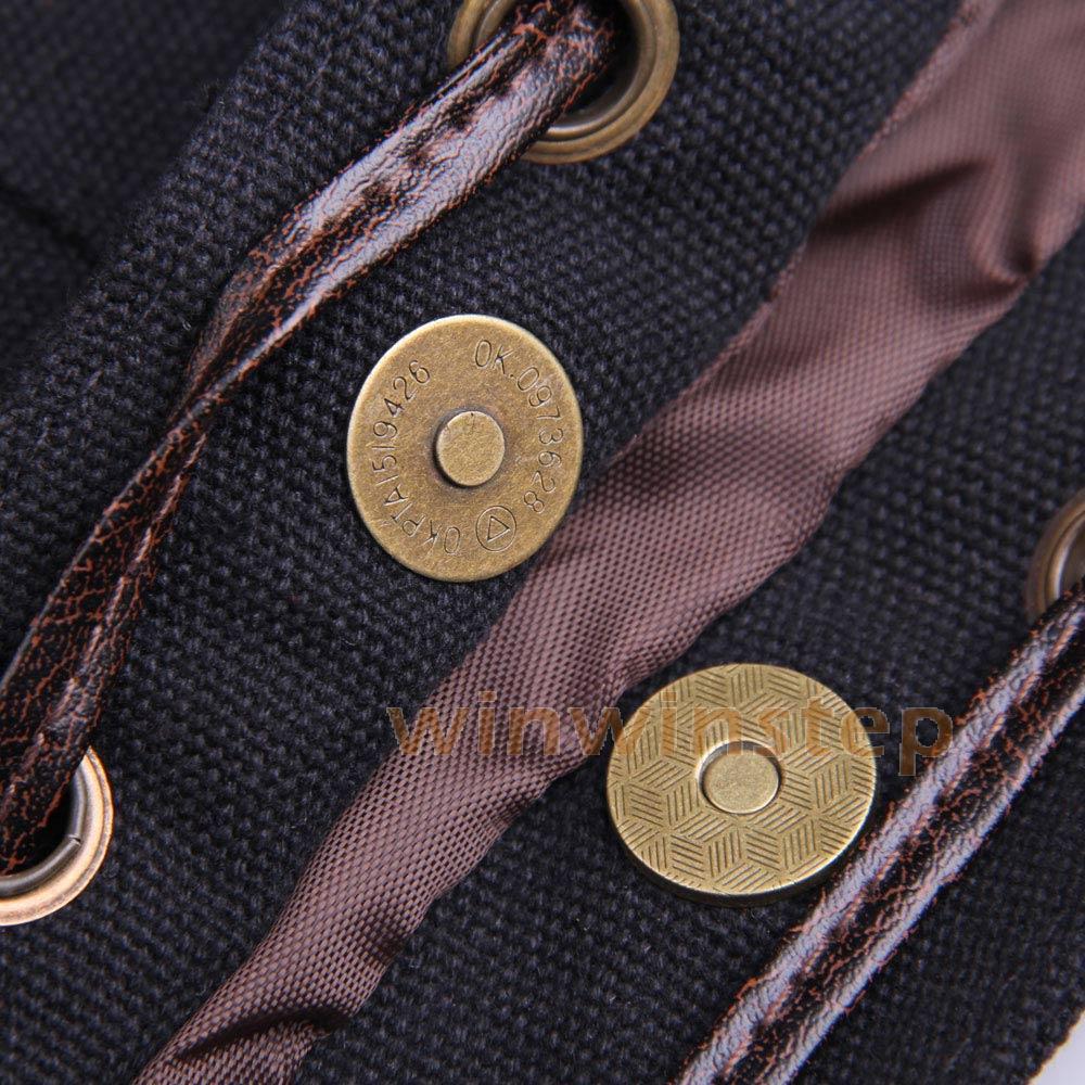 BS#S Korea Style Women Multi-pocket Canvas Cross Body Shoulder Bag