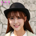 Fashion Autumn Winter Cashmere Woolen Imitation Hat Lady All match Solid Color Jazz Fedoral Billycock Bowler