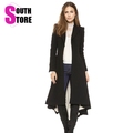 Brief Turn Down Dovetail Pleated Hem Autumn Winter Coat Women Casacos Femininos 2016 New Fashion Covered