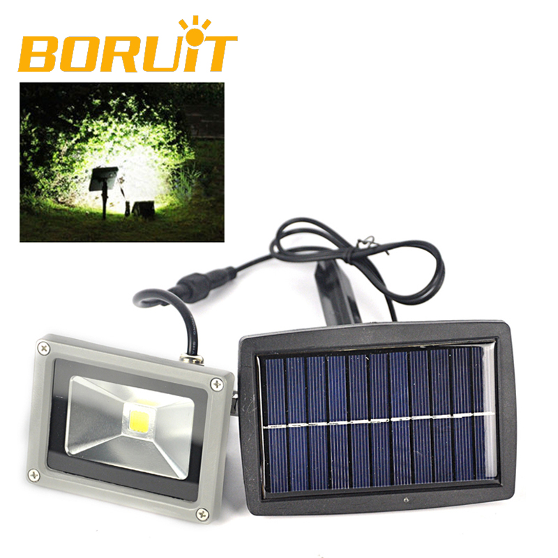 High Power 10W Solar Power LED Flood Night Light Garden Spotlight IP44 Waterproof Outdoor Night Wall Lamp -White Light