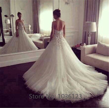 Vestidos de noiva Sweetheart Floor Length Sexy Backless Long Elegant Ball Gown Wedding Dresses 2015 Women