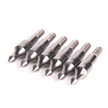 6pcs lot Hunting Crossbow Arrowhead Broadheads Arrow Accessories 125grain Screw Insert Arrow Steel Piont in Bow