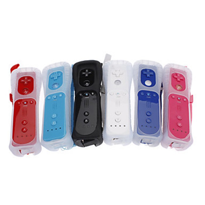 Red Remote And Nunchuck Controller Sensor + Silicon Case For Nintendo