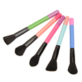 5pcs Stylish Wooden Colorful Handle Stripe Cylindrical Cosmetic Brush Set Contour Powder Blush Brush