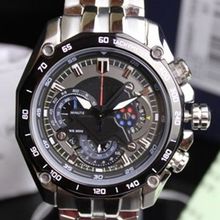 Hombres cuarzo analógico reloj cronógrafo fecha taquímetro 24 horas Display acero inoxidable reloj de pulsera