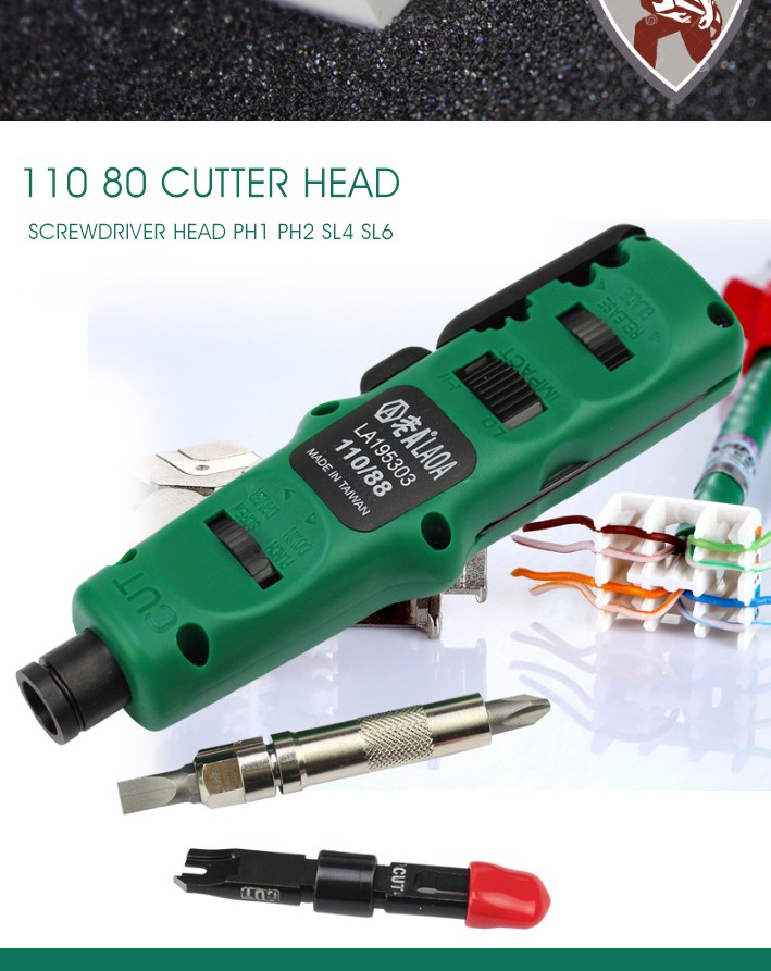 LAOA 4 in 1 Multi Function Module Network punching Tools Punch Down Impact Tool With Wire Insertion Cutting Function Screwdriver Wire Stripper