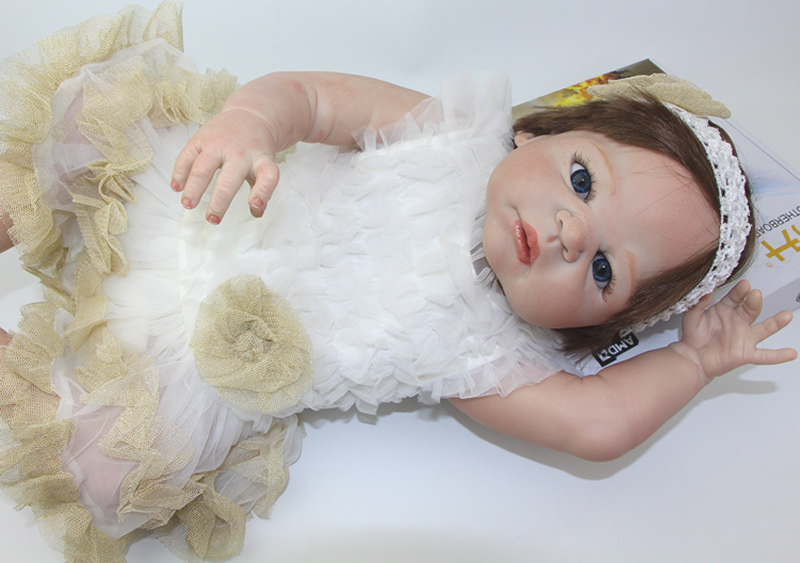23Inch Handmade Princess Girl NPK Doll Full Silicone Vinyl Reborn Baby Girl Collectible Real Baby Dolls Lifelike Doll Reborn