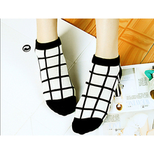 1 pair Soft Socks Elastic Low Cut Grids Stripes Ankle Socks Cotton Houndstooth Exercise Hotsell