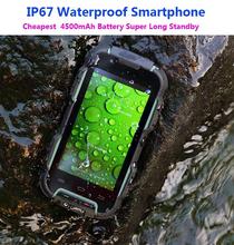 Original 4500mAh Android Big Battery MTK6572 Shockproof rugged mobile phone IP67 Waterproof Phone Smartphone 3G VD9 Z6 v5 ZUG3