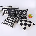 Geometric Sofa Throw Pillows Decorative Vintage Retro Linen Cushion Covers Striped Capas De Almofada Geometric Sofa