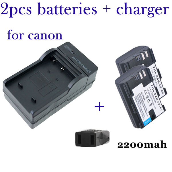 -   +   2200  LP-E6 bateria LP E6  EOS 60D -70d 7D 6D 5D 2 II  3 III DSLR