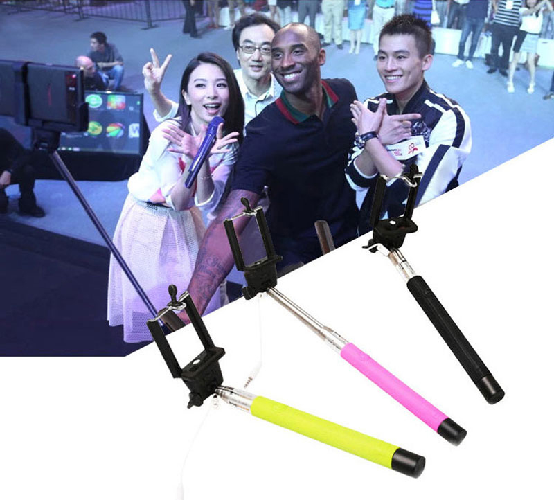 Wired Handheld Monopod mobile phone, digital camera self timer lever travel, no need battery , Bluetooth,Wifi