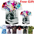 Vogue of new fund of 2016 quick drying explosion mushroom cloud T shirt man animal 3