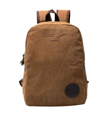Men\'s backpacks canvas bag neutral bag unisex back...