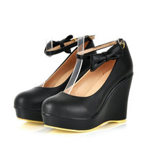 New spring autumn Woman Wedges Shoes Pointed Toe Patent Leather Shoes Woman Pumps Size 34 39