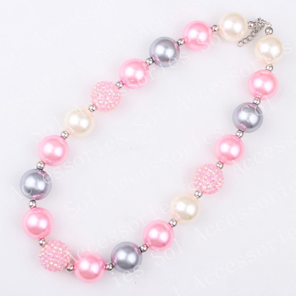 2PCSLot 2015 new hotsale baby jewelry WholesaleRetail chunky christmas bubble gum necklace fashion