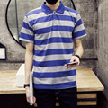 2016 New Summer Style Fashion Men Polo shirt Solid Color Short Striped Polos Sleeve Slim Fitness