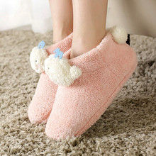 New Winter Lovers Cotton Slippers Little Whale Plush Warm Indoor Shoes TPR Rubber Non-slip Soft Bottom Shoes Home Floor Slippers