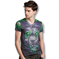 2016 Men 3D Print T Shirts Animals Men s Casual Fashion Slim Fit Large Size Short