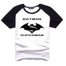 New Batman v Superman : Dawn of Justice T Shirt Short Sleeve Homme Print Casual Creative Tops Summer Cotton T-shirts BVS Movie