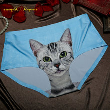 High Quality Women Seamless Briefs Sexy Cat Pussy cotton Panties Female one-piece Underwear Short Pants bragas de algodon